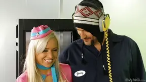Seductive Skinny Blonde Flight Attendant Fucks Air Traffic Controller Hard