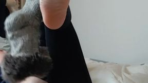 College Girl Leggings and Foot Tease