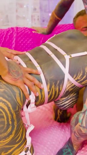 Must-see moment from &quot;Heavily Tattooed Babes Share BBC &amp; White Cock in Group Mayhem&quot;