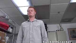 Ginger straighty barebacked by bbc office manager