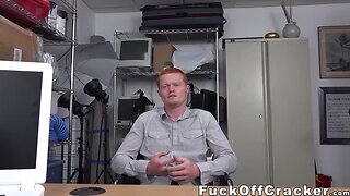 Ginger straighty barebacked by bbc office manager