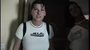 Slender brunette teen gets big cock on rooftop