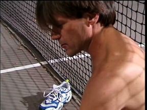 Pounding her ass at a tennis court