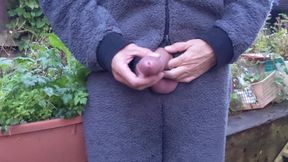 Big Cock Outdoor Edging Cum Flowing Onesie Wank for the Neighbours - Rockard Daddy