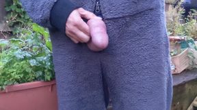 Big Cock Outdoor Edging Cum Flowing Onesie Wank for the Neighbours - Rockard Daddy