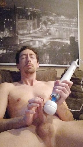 First time using Hitachi wand on my dick on camera