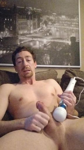First time using Hitachi wand on my dick on camera