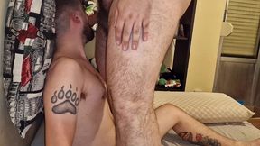 trio de tios peludos y gorditos se maman las pollas y se follan el culo