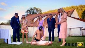 BRIDE4K Sexy bride with natural tits is having a kinky sex groom dressed up as hound