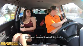 Sex Driving School Curvy brunette Sofia Lee sucks coffee