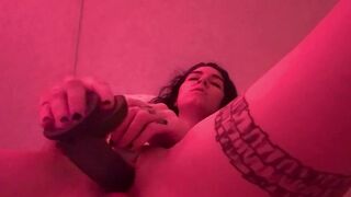 vulgar beauty fucks herself with a vibrating toy inside her butt