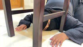 big ass curvy muslim hot stepmom stuck under chair then she want anal fuck from me - eid morning
