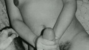 My wife gives me a hand and lets me fuck her hairy pussy