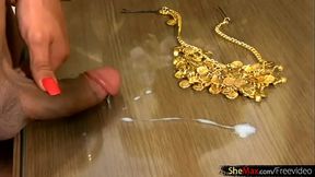 Black hair TS ends hardcore masturbation with huge cum load