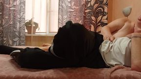 neighbor loves to suck dick for a long time and swallow a lot of hot thick cum