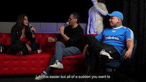 (full interview) i fuck a big dick fan on live tv show in front of my cuckold boyfriend - sara blonde