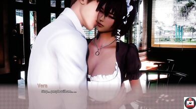 3D animated virtues her big tits on a 60fps blowjob harem