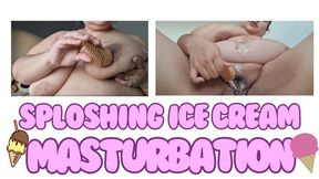 Sploshing Ice cream ending in masturbation