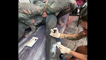 Tattooeed and Piercings Titty Tattoo Session Turns Into Wild Anal Ride