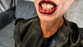 EVIL SMILE GLOVEJOB CHOKED BY LONG LEATHER GLOVES (4K)