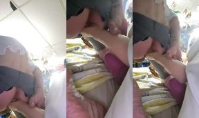 Teasing and trying to stretch her ass gap with toys until she begs