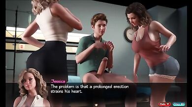 Two perv milf doctor examining my big with handjob in front of my friends mother