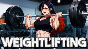 Female Weightlifting - Rika’s Sweaty Workout Session & Muscle Worship Animation