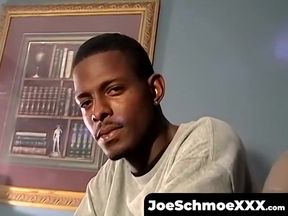 JoeSchmoeXXX.com - Handsome ebony deviant Joey strokes his cock before cumming