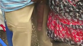 BBC Flasher Dominates Public Bus Stop!