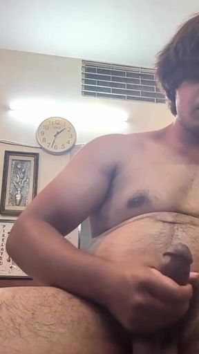 Desi Twink Boy Wank His Hard Big Cock and Eat His Cum