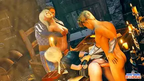 Busty Furry Teens Ride Huge Cocks in Steamy Animated Trio Encounter