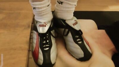 Amateur lad gets his cock and balls squeezed by his roommate