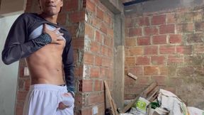 Enjoying masturbation in abandoned house