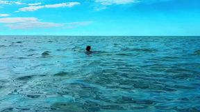 Skinny Twink Sucks off a Big Dick of a Stranger Jerking off on a Beach