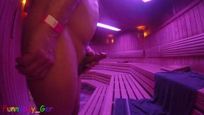 Dirty Games with Cock and Asshole, Sweating in a Light Therapy Sauna