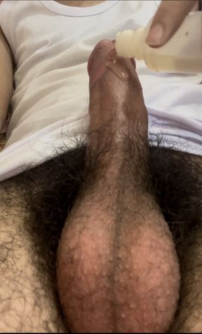 Big dick Cumshot with coconut oil