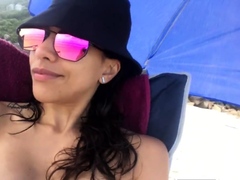 First-time Nudist Hesitates to Undress on Beach