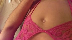 Sexy lingerie CD wank and cum