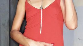 Christmas Night Smoking POV – Simple Girl Teasing You in a Red Dress