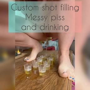 Custom shot filling and drinking with piss