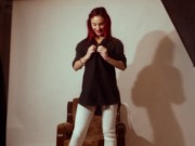 Ariel Ortiz shows her naked body in public and pours oil all over her body