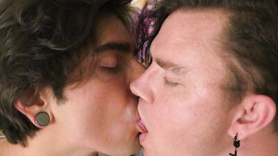 Leo Blue And Johnny Mercy Suck Each Others Tongue Hard