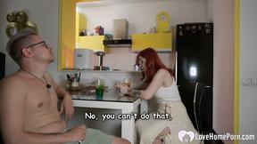 ”Redhead Stepmum Craves My Meat While Dads at Work”