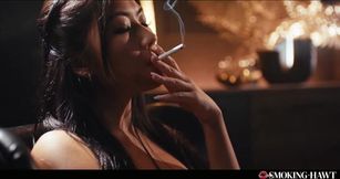 Sexy Japanese Asian Kawaii Girl Smoking Cigarette While Touching Herself In The Pussy