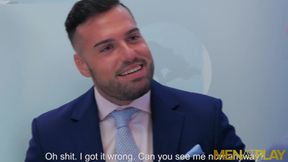 MENATPLAY Suited Gabriel Lunna and Massimo Piano anal fuck