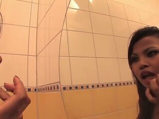 French Domina has fun with strapon on and a horny slut