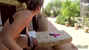 Outdoor Dildo Squirt Fun