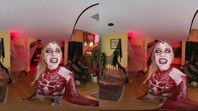 Blake Blossom, a hot teen demon, humps a thick penis in 3D