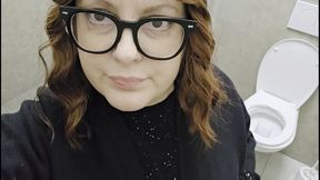 Elegant in All Black: Nicoletta Takes a Pee Break at the Mall Restroom 1080HD