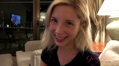 Blonde smokes while giving a humiliating footjob to his muscular cock